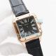 Replica Cartier Santos Automatic Watch Black Dial Brown Leather Strap Rose Gold Bezel Rose Gold watch Case (8)_th.jpg